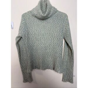 Free People Mohair Blend Cowl Neck Sweater Women’s Large Sage Green Soft Fuzzy K